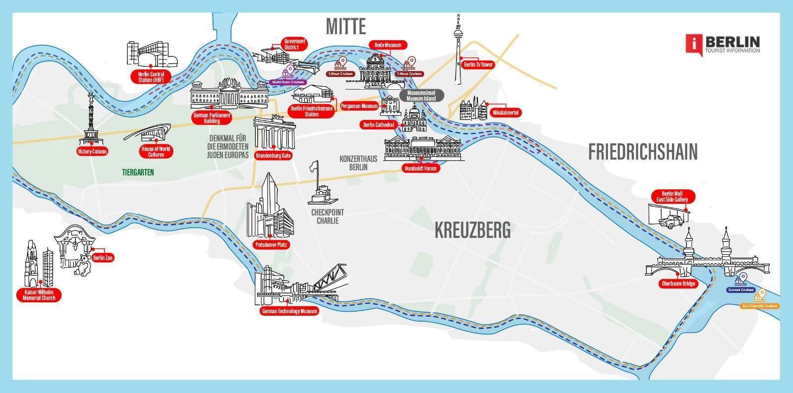 Spree Boat Tour Map